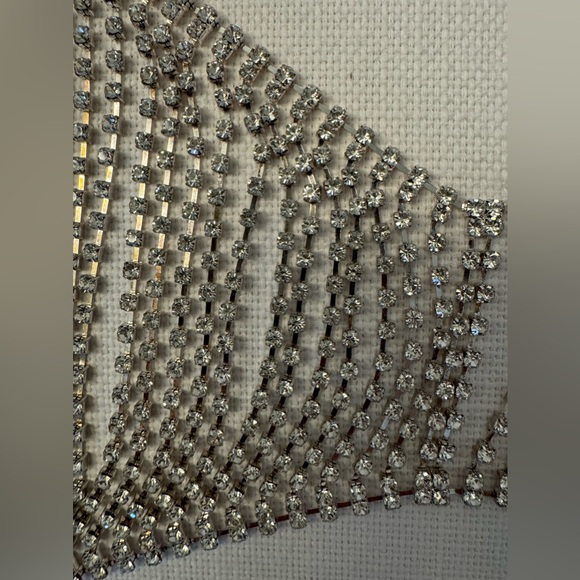 Urban Outfitters Jewerly Rhinestone Metal Bra Size L - Picture 3 of 8